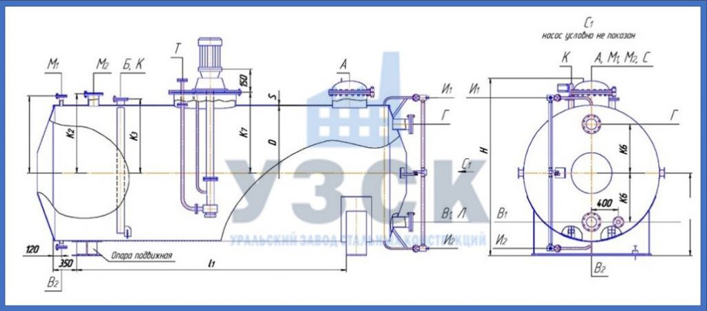 Чертеж емкости ГКК в Ачинске